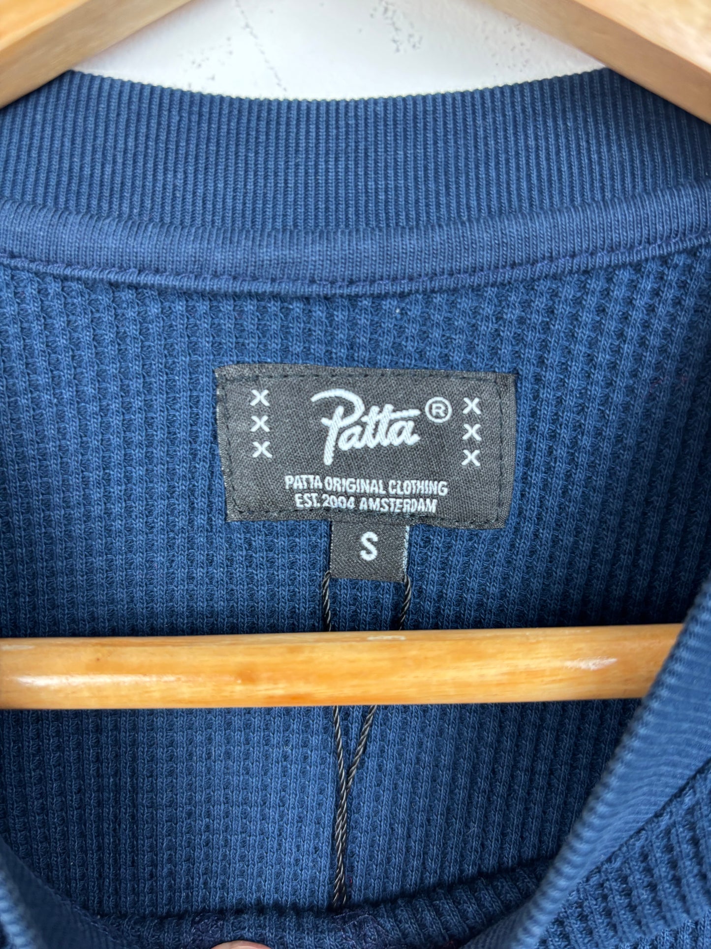 Patta Sweat Bleu Marine Logo Brodé - S