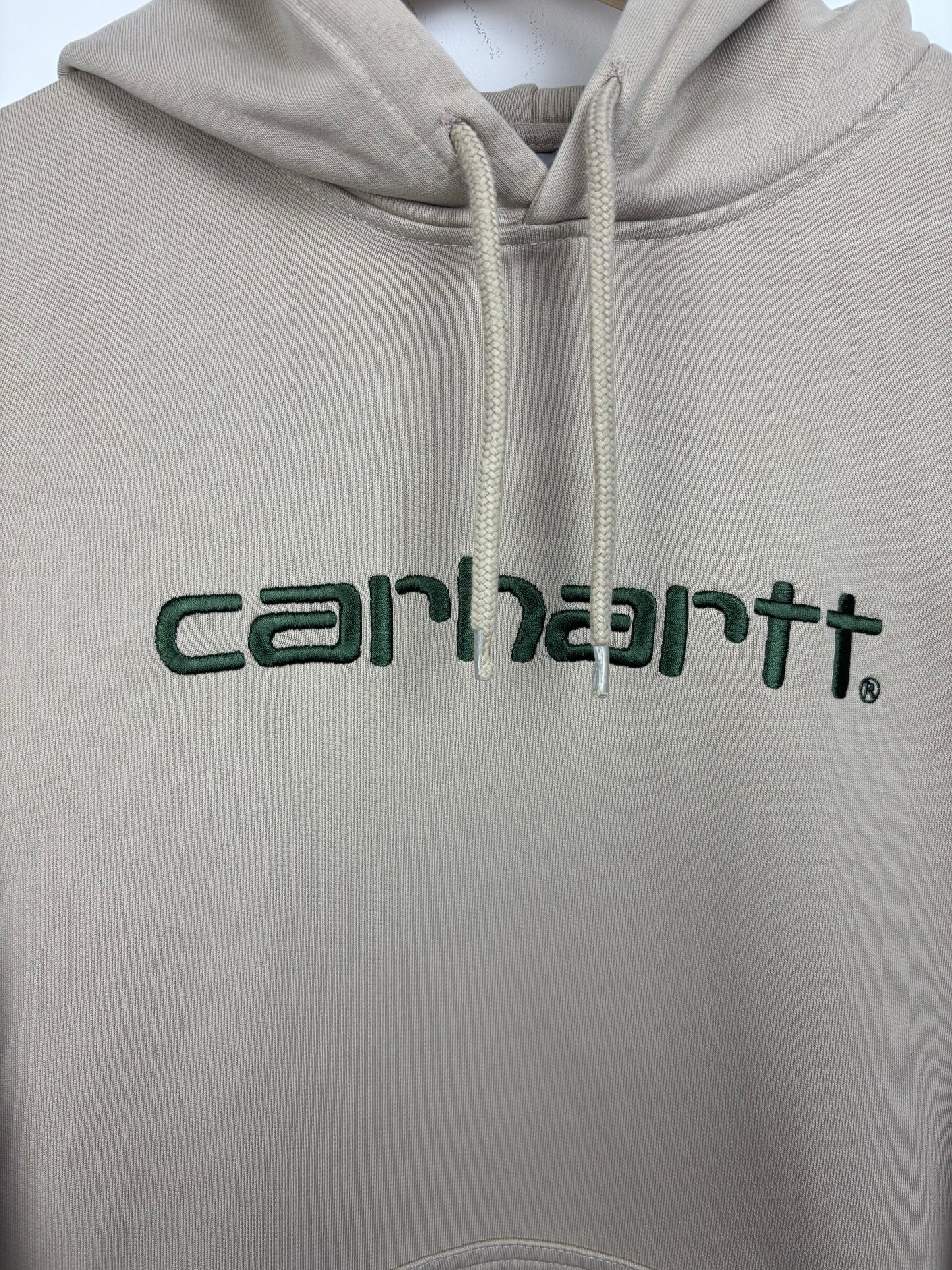 Carhartt Sweat à Capuche Beige Logo Brodé - S