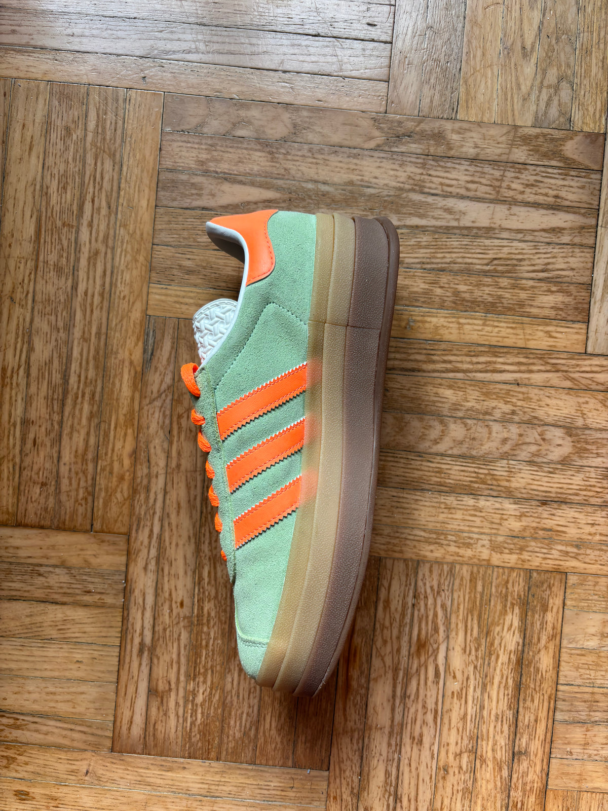 Adidas Gazelle Bold Vert Menthe Orange | Baskets Plateforme - 40