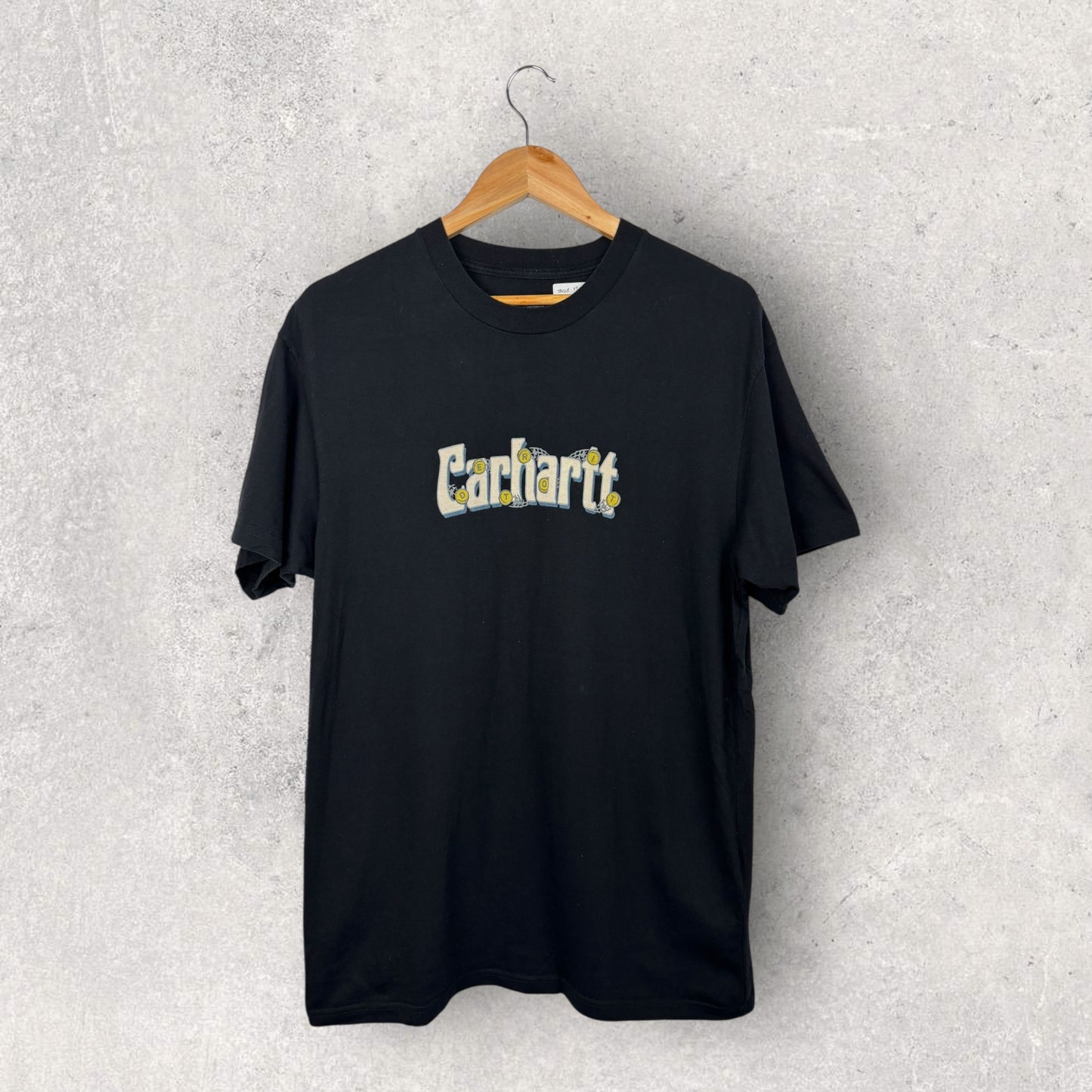 Carhartt Tee Shirt Noir Logo Filet de Pêche - M