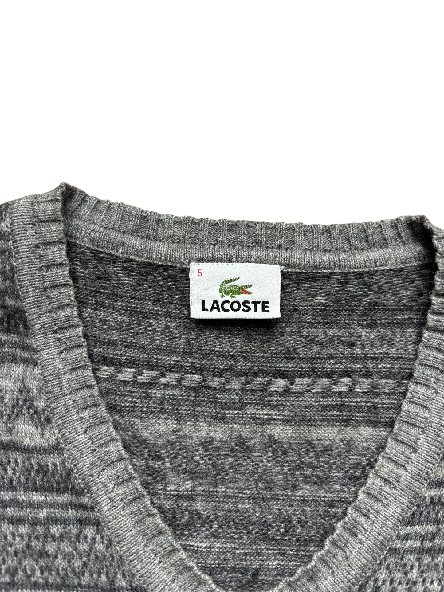 Pull col V Lacoste Vintage Gris - M