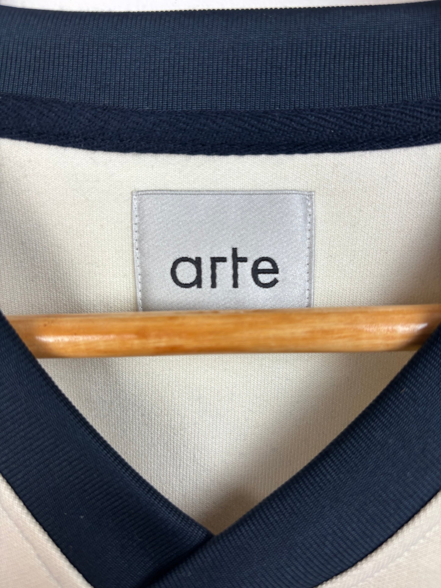 Arte Tee Shirt Manches Longues Bleu Marine Blanc - L