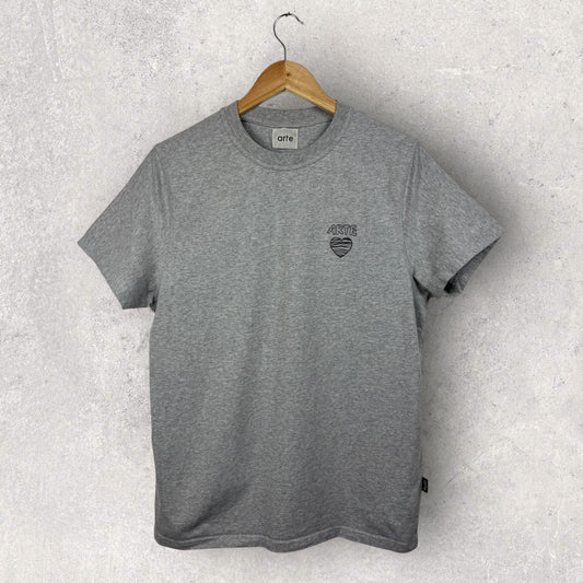 Arte Tee Shirt Gris Logo Brodé Noir - S