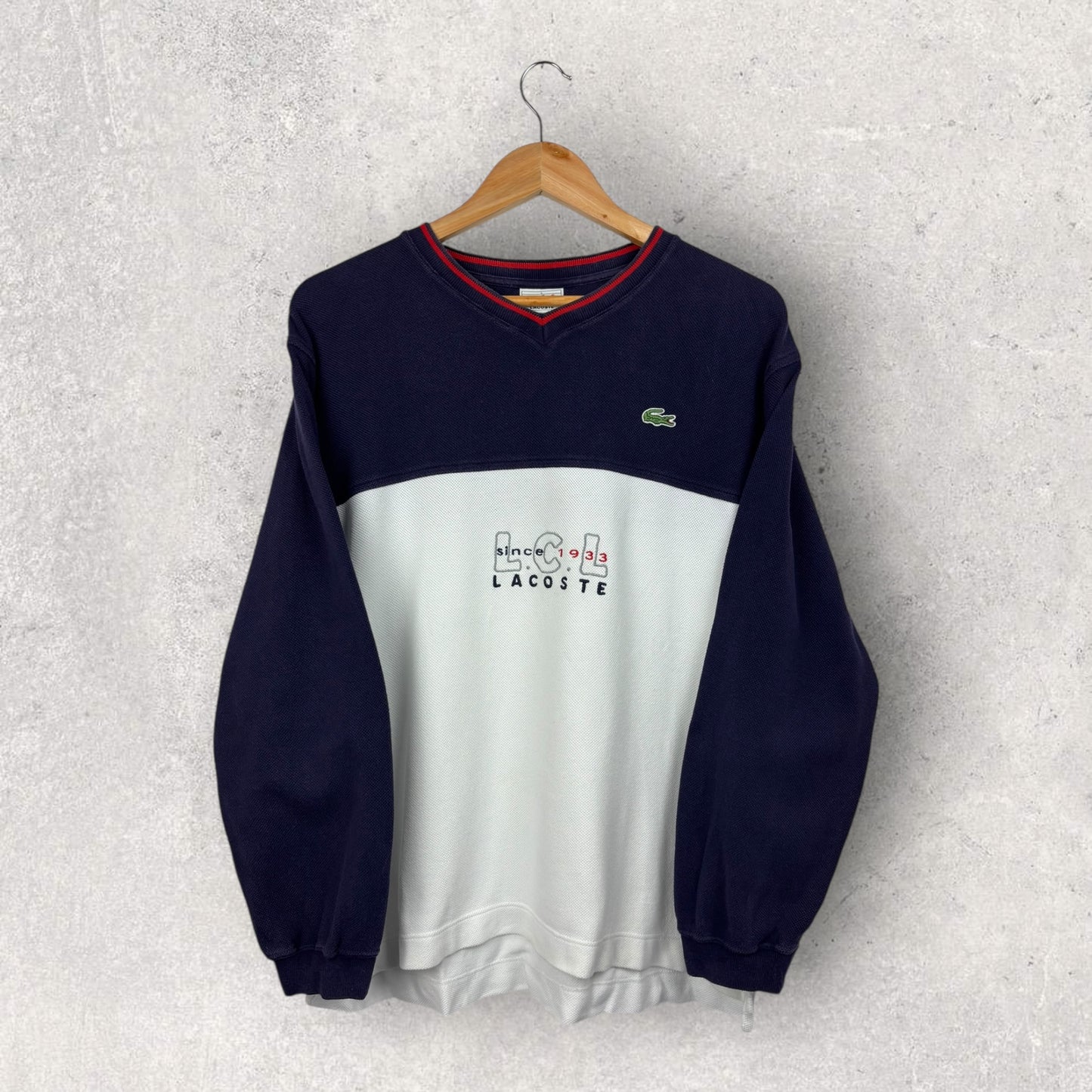 Lacoste Sweat Col V Logo Brodé - M