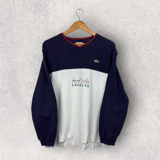 Lacoste Sweat Col V Logo Brodé - M