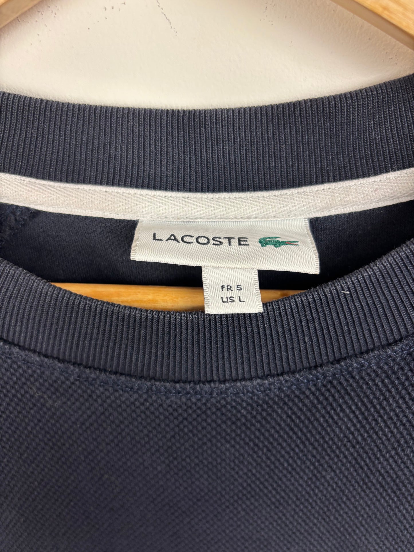Lacoste Sweat Bleu Marine Logo Brodé - L