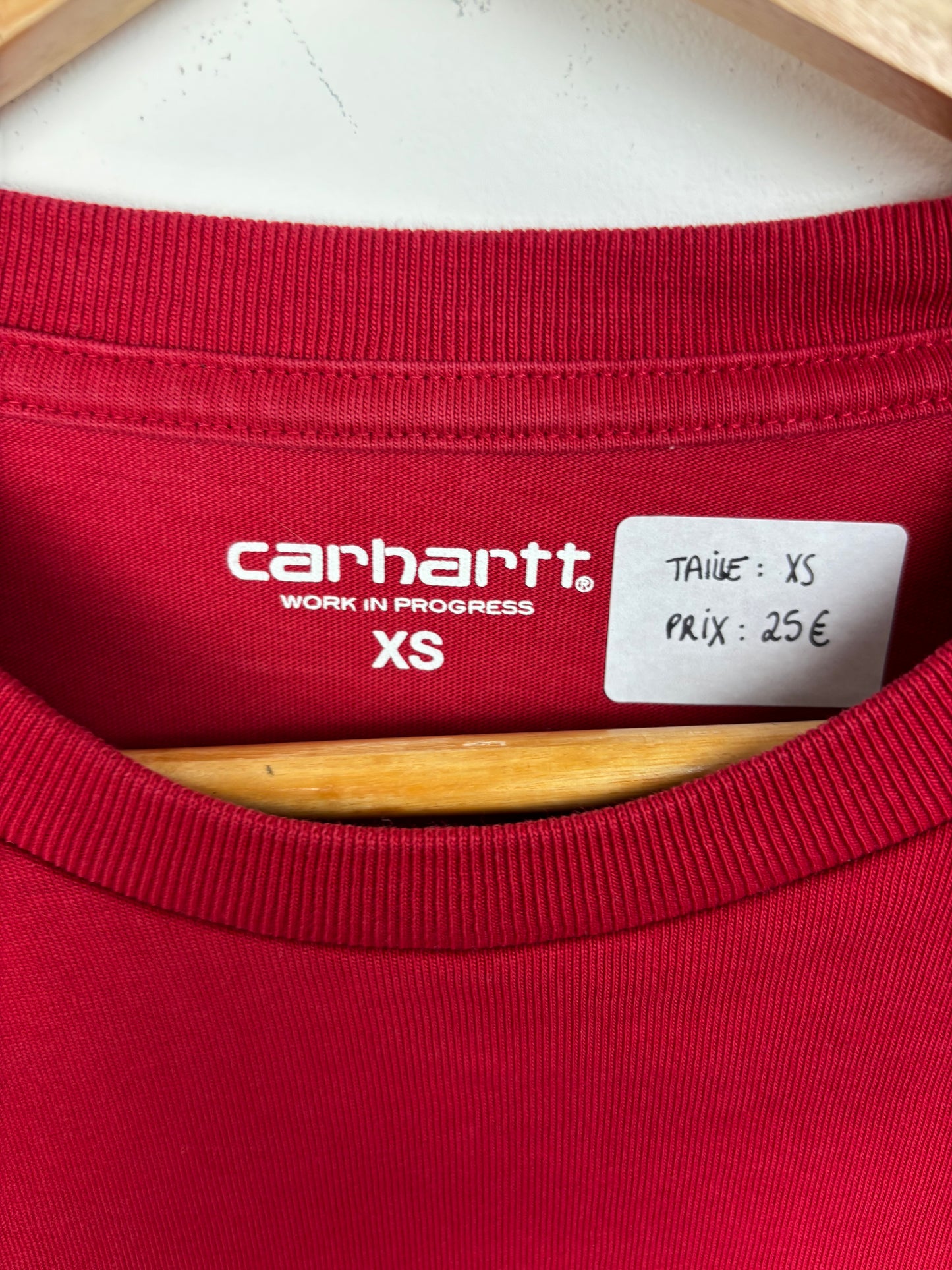 Carhartt Tee Shirt Manches Longues Rouge - XS