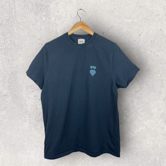 Arte Tee Shirt Bleu Marine Logo Brodé Bleu