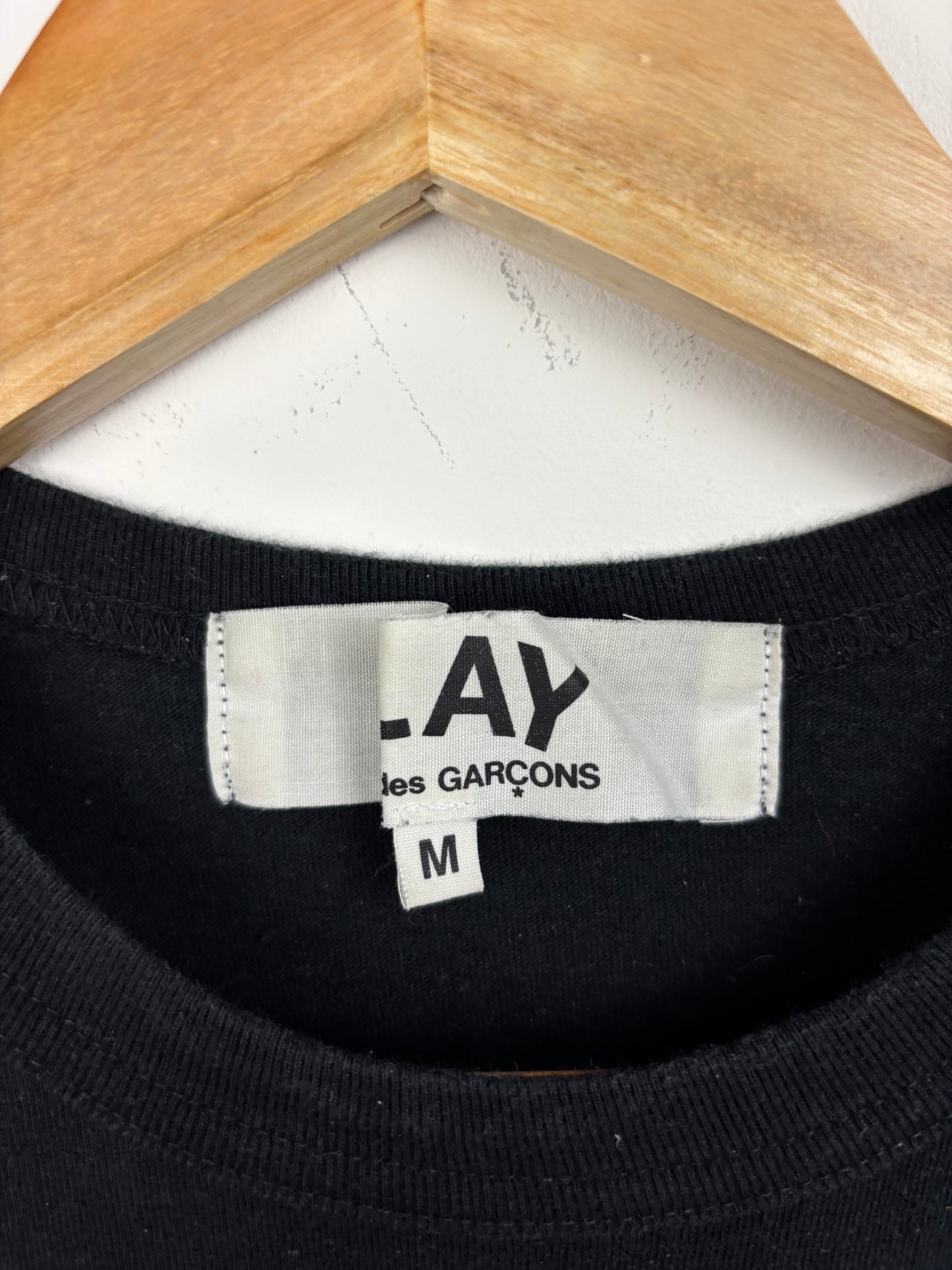 Comme des Garçons Tee Shirt Noir Logo Brodé - M