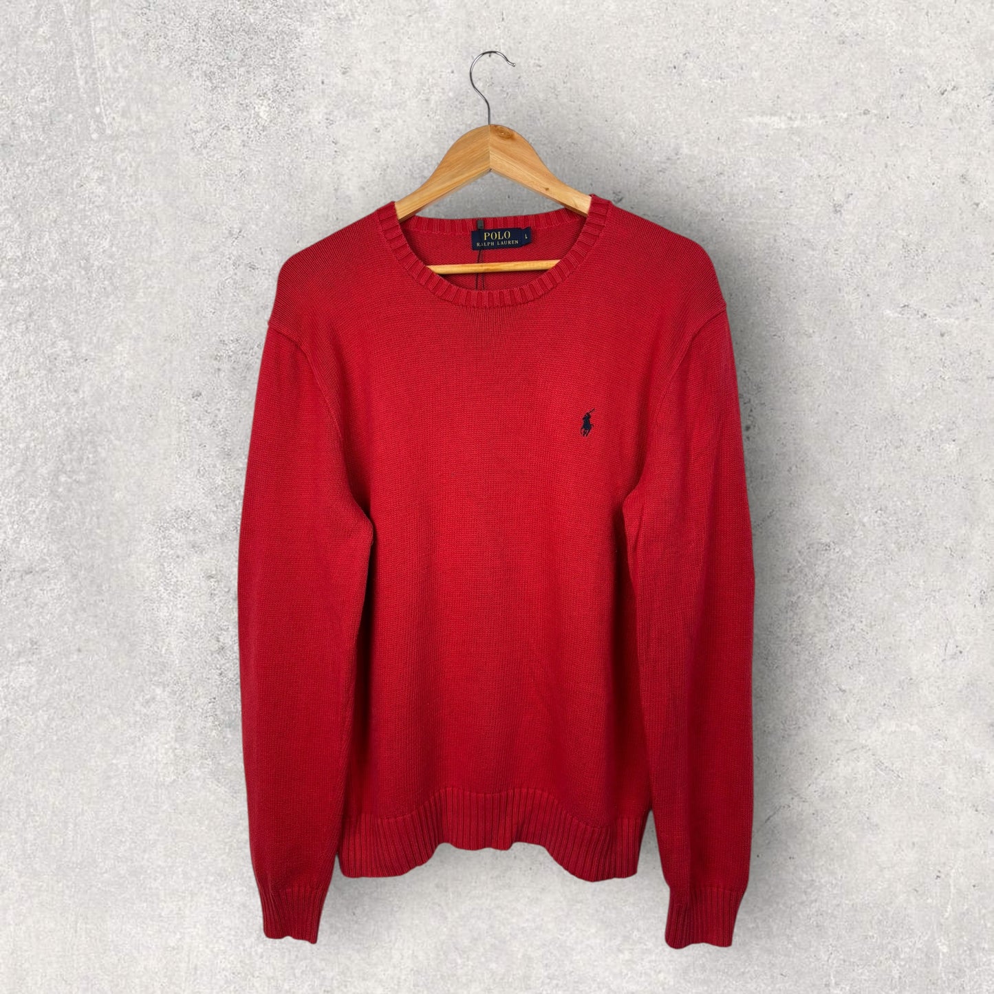 Ralph Lauren Pull Rouge Logo Brodé - L