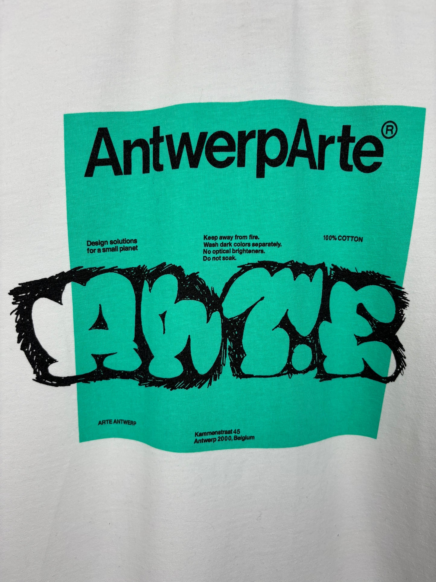Arte Tee Shirt Blanc Logo Vert - S
