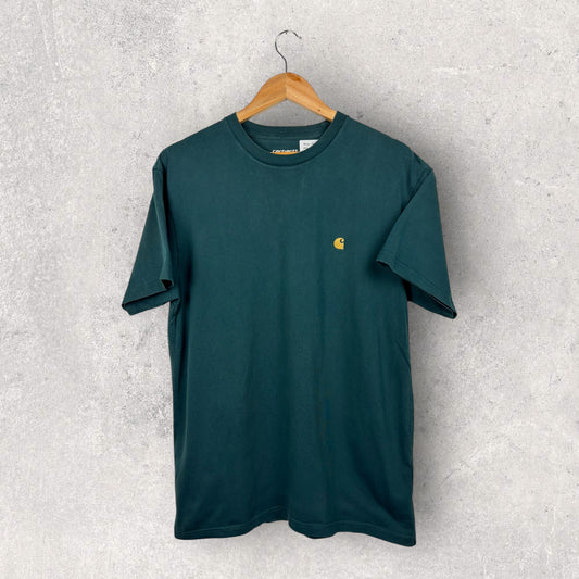 Carhartt Tee Shirt Vert Logo Brodé - M