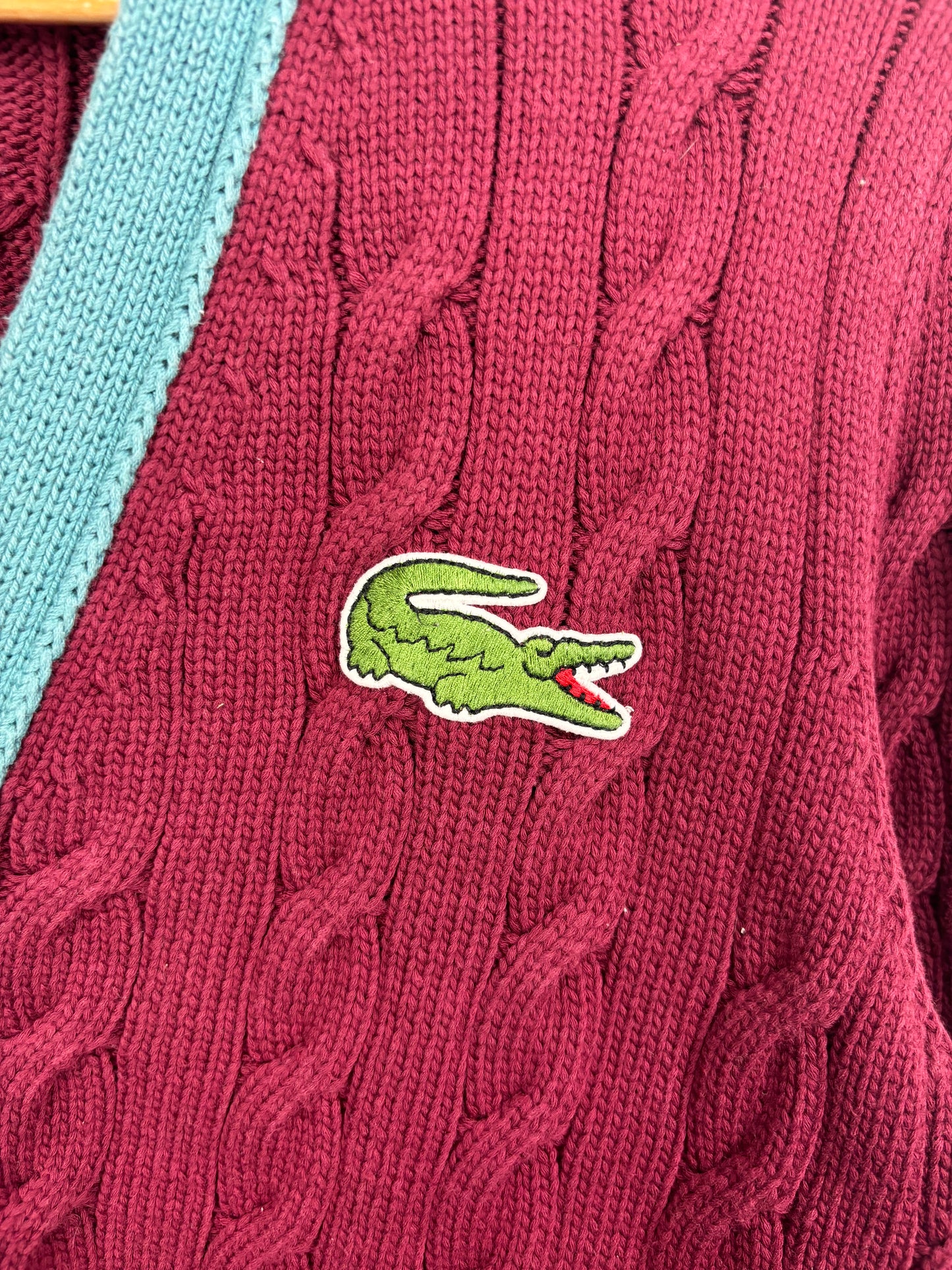 Lacoste X Roland Garros Cardigan Bordeaux Bleu Vert - S