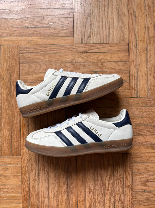Adidas Gazelle Blanc Bleu Marine | Sneakers Vintage - 36.5