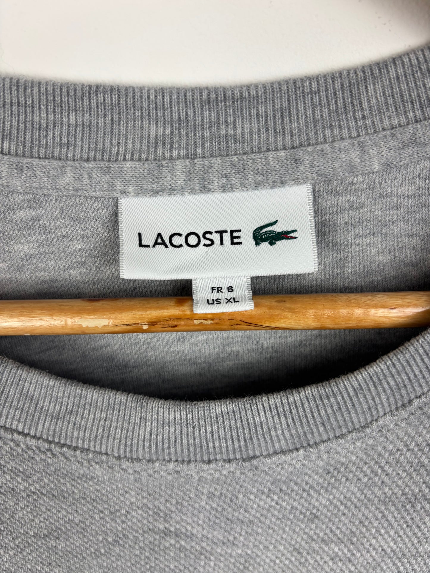 Lacoste Sweat Gris Logo Brodé - XL