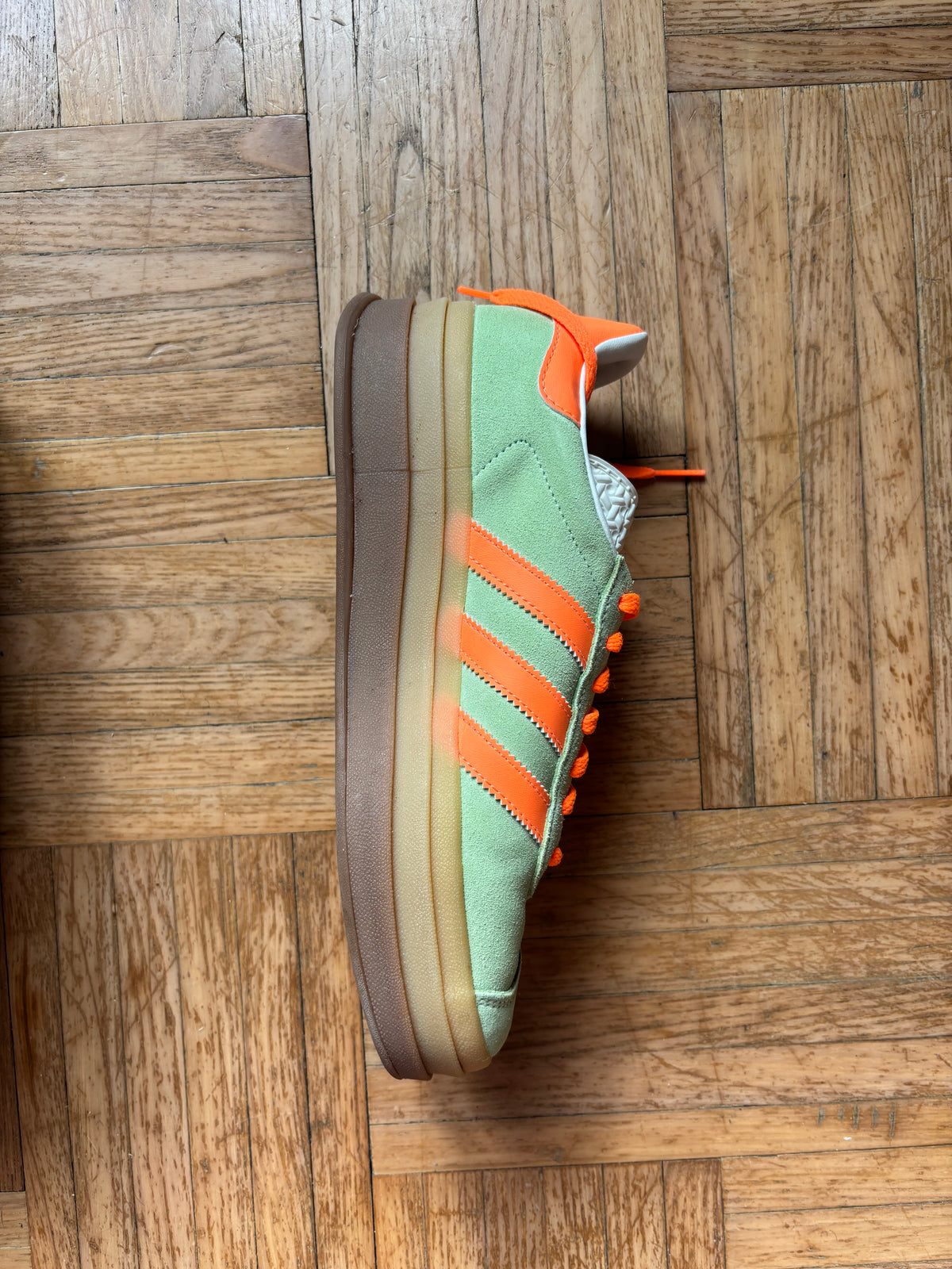 Adidas Gazelle Bold Vert Menthe Orange | Baskets Plateforme - 40