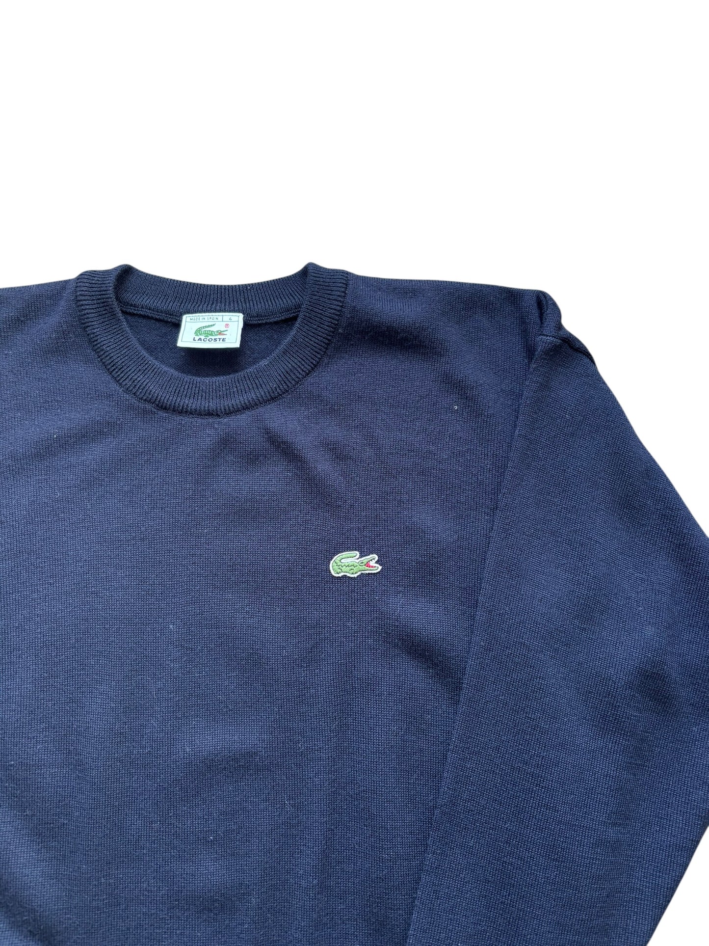 Pull col rond Lacoste Vintage Bleu marine - M
