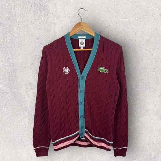Lacoste X Roland Garros Cardigan Bordeaux Bleu Vert - S