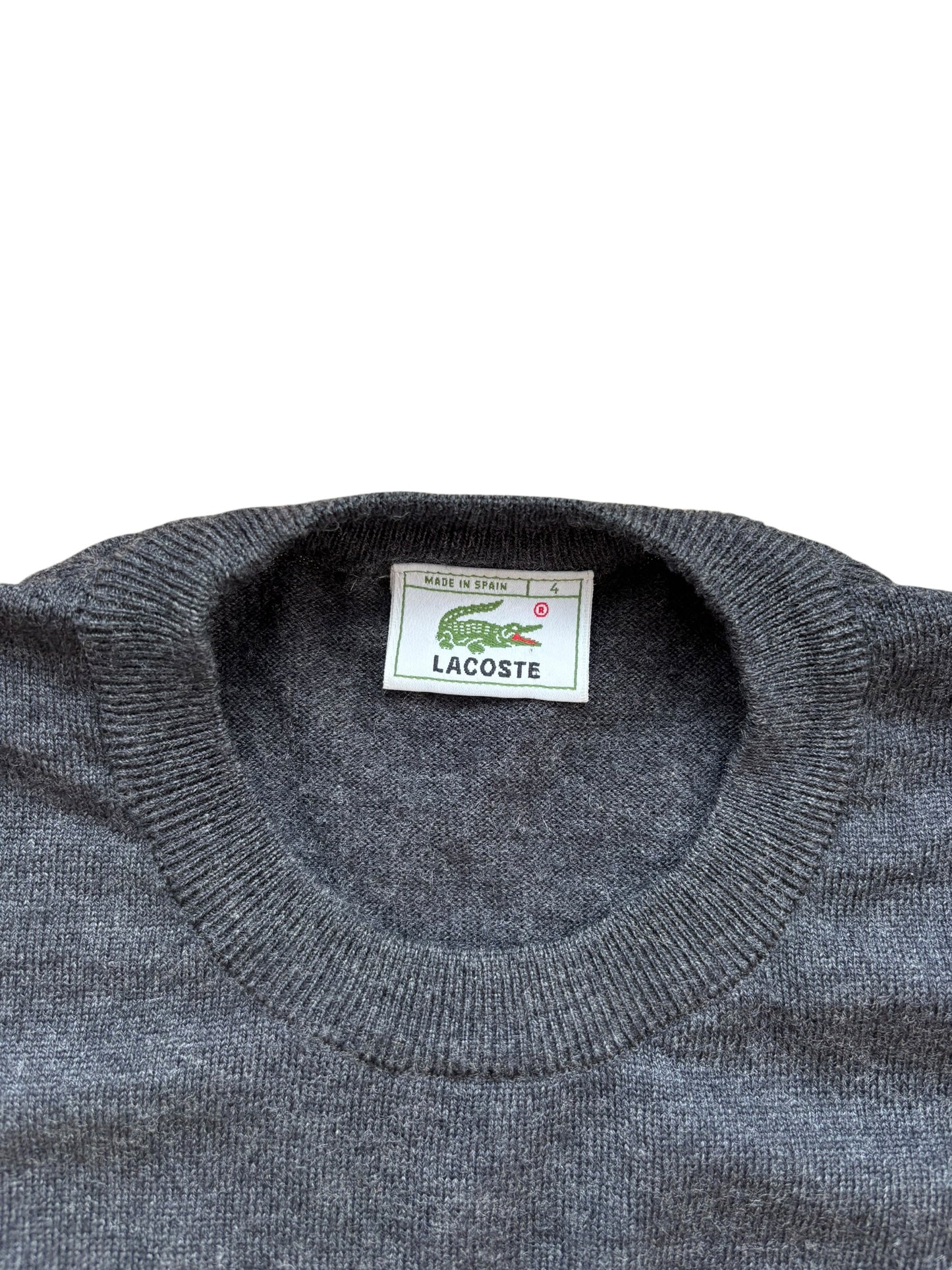 Pull col rond Lacoste Vintage gris - M