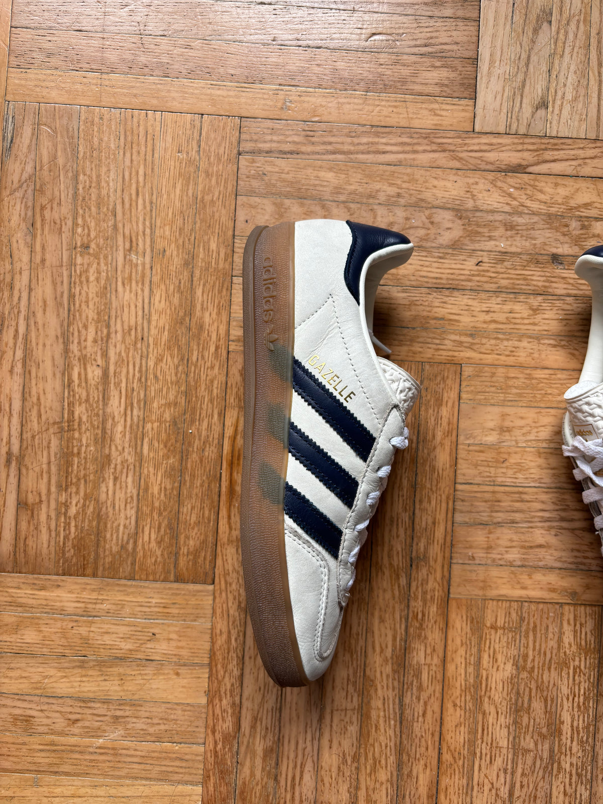 Adidas Gazelle Blanc Bleu Marine | Sneakers Vintage - 36.5