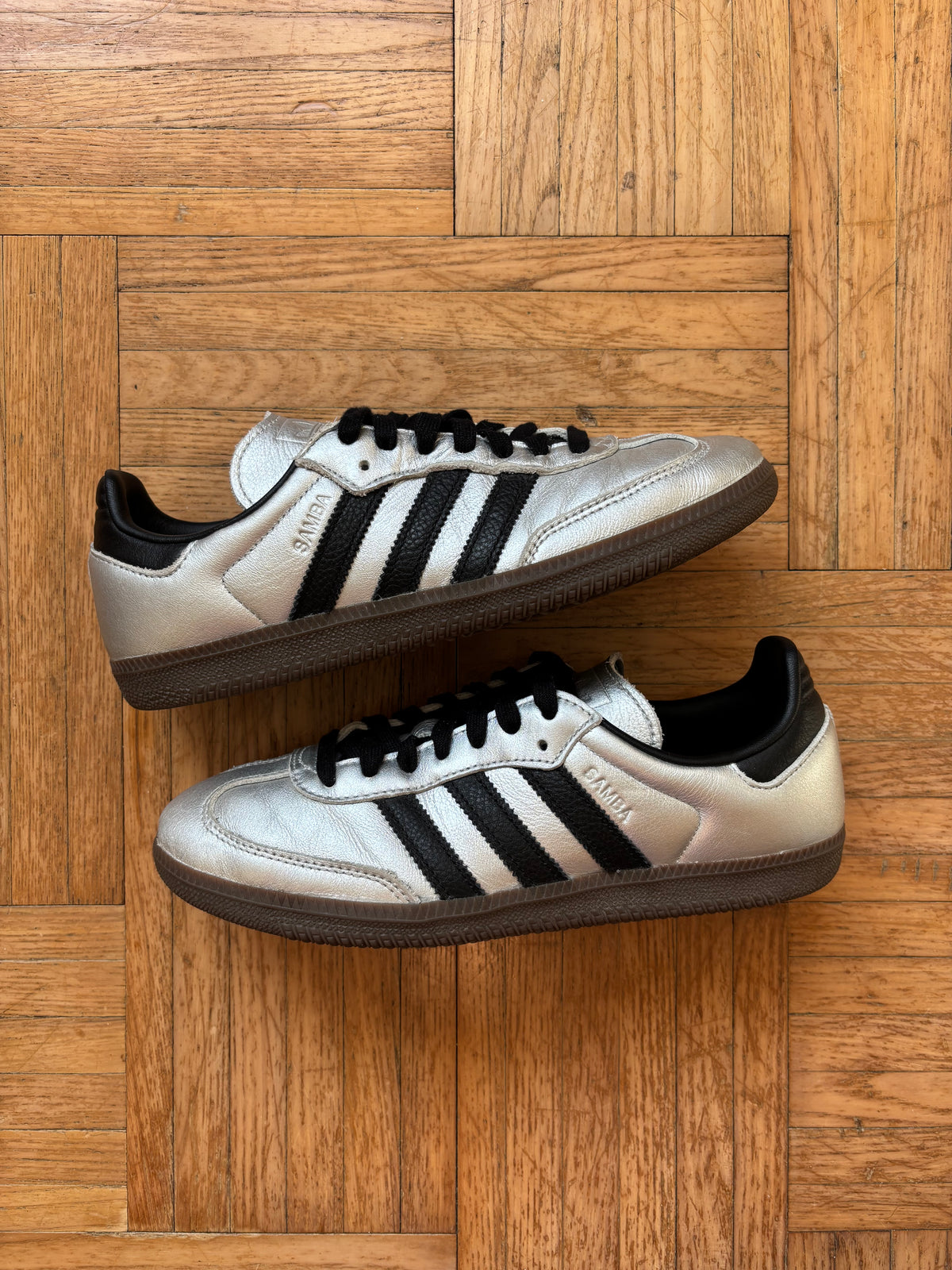 Adidas Samba OG Argenté Noir | Baskets Métallisées - 40