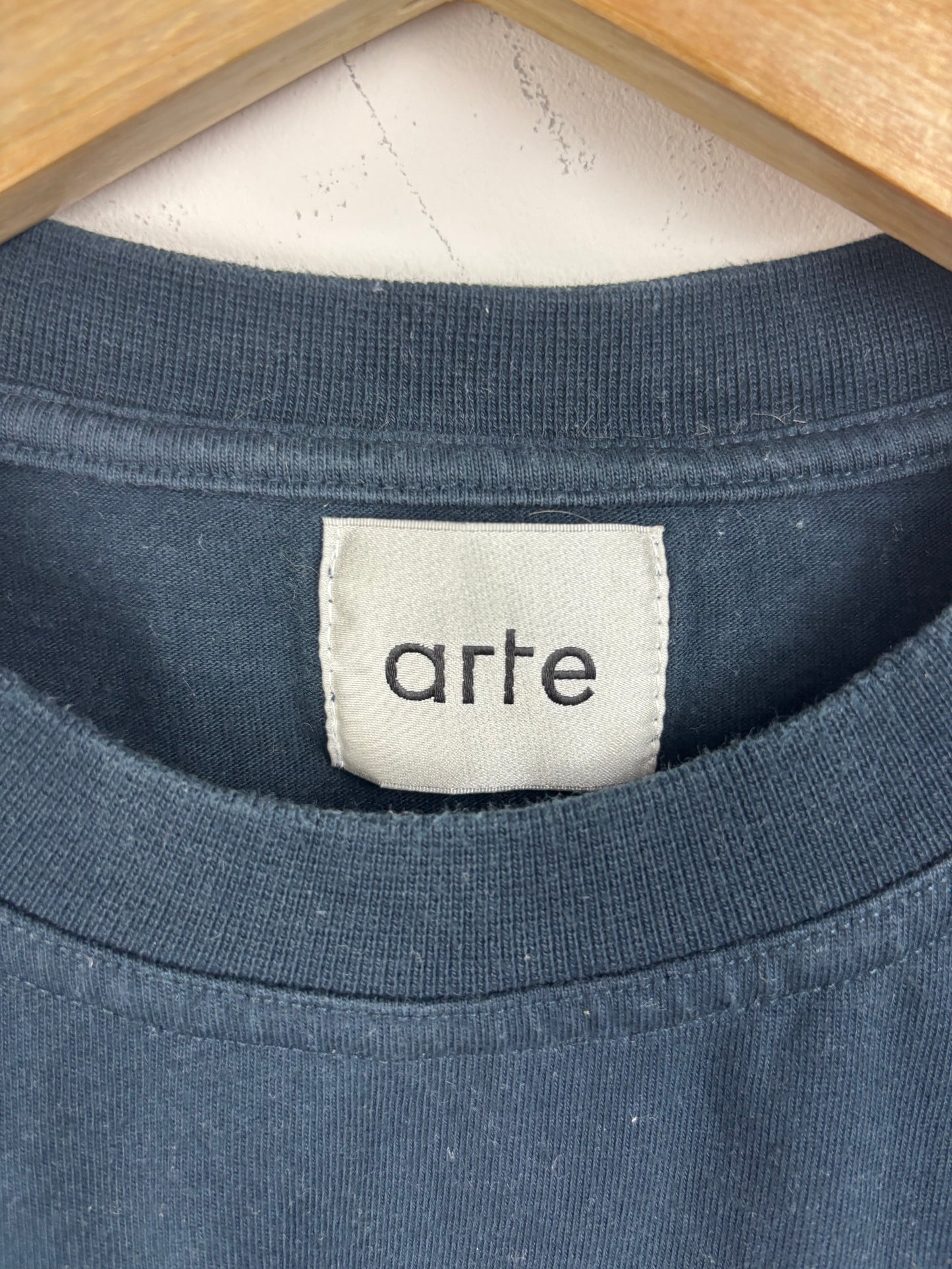 Arte Tee Shirt Bleu Marine Logo Brodé Bleu