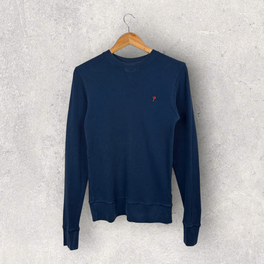 Patta Sweat Bleu Marine Logo Brodé - S
