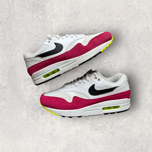 Nike Air Max 1 White Black Volt Rush Pink (Taille 42)