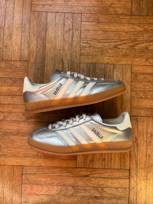 Adidas Gazelle Indoor Argenté Blanc | Baskets Rétro - 38
